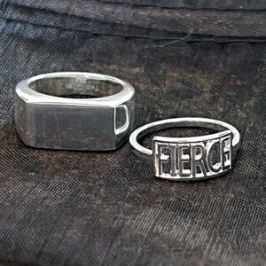 Two Sterling Silver Rings - Size 5